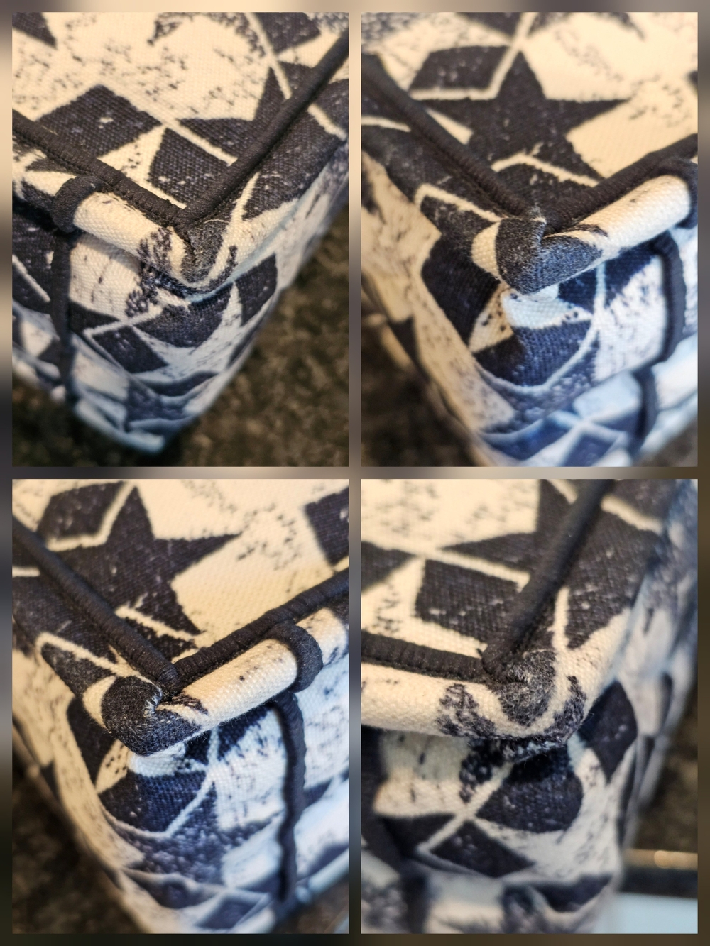 Christian Dior Navy and White Lucky Star "Etoile" Canvas Tote w/ Signature Logo - Picture 14 of 14